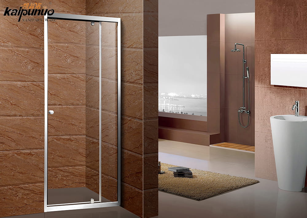 ห้องน้ำร้อนราคาถูกกรอบอลูมิเนียมโครเมี่ยมประตูห้องอาบน้ำกระจกประตูบานพับ